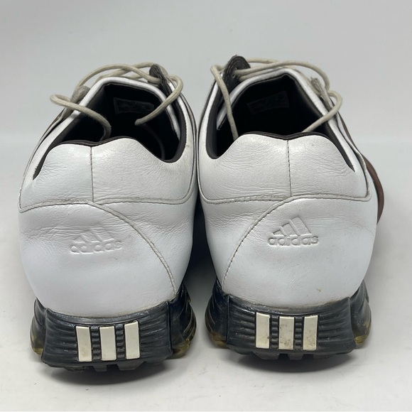 Adidas Tour 360 LTD Golf Shoes Mens 10.5 White Brown Leather Soft Spikes Lace Up - Picture 10 of 16